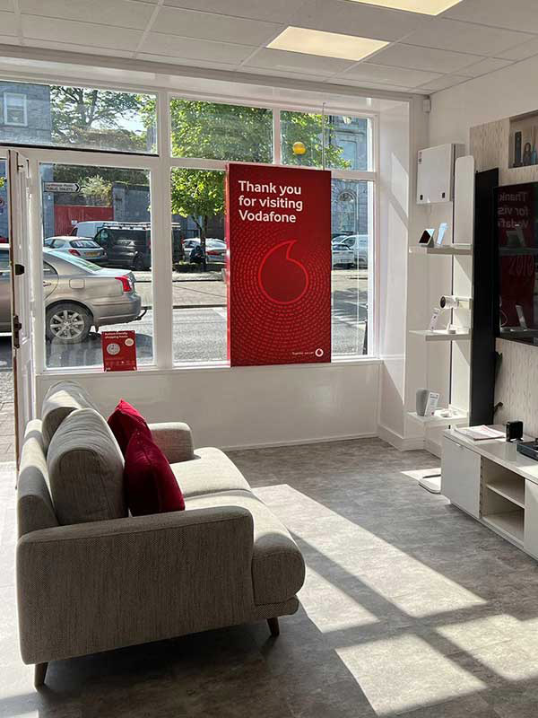 Vodafone banner instore